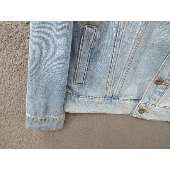 D'Iyanu Women's Small African Traditional Print Distressed Denim Jacket - Picture 6 of 15